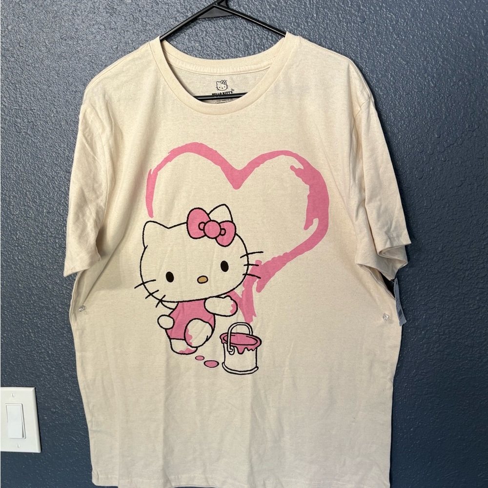 Sanrio Cream and Pink Hello Kitty Ladies Tee